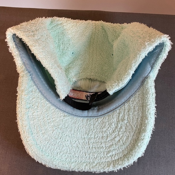 Teddy Fresh Aqua Terry Cloth Hat Cap, 100% Cotton, Light Blue Textured Soft - Picture 3 of 8